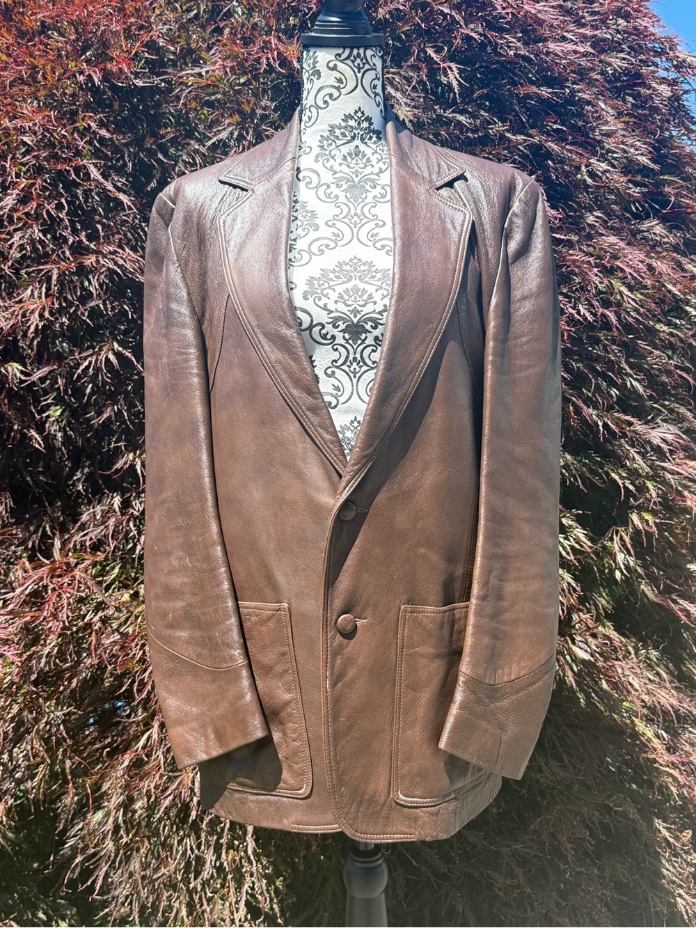 Vintage ESPRIT Brown Leather Blazer Jacket 40 Medium Western Sport Coat Canada